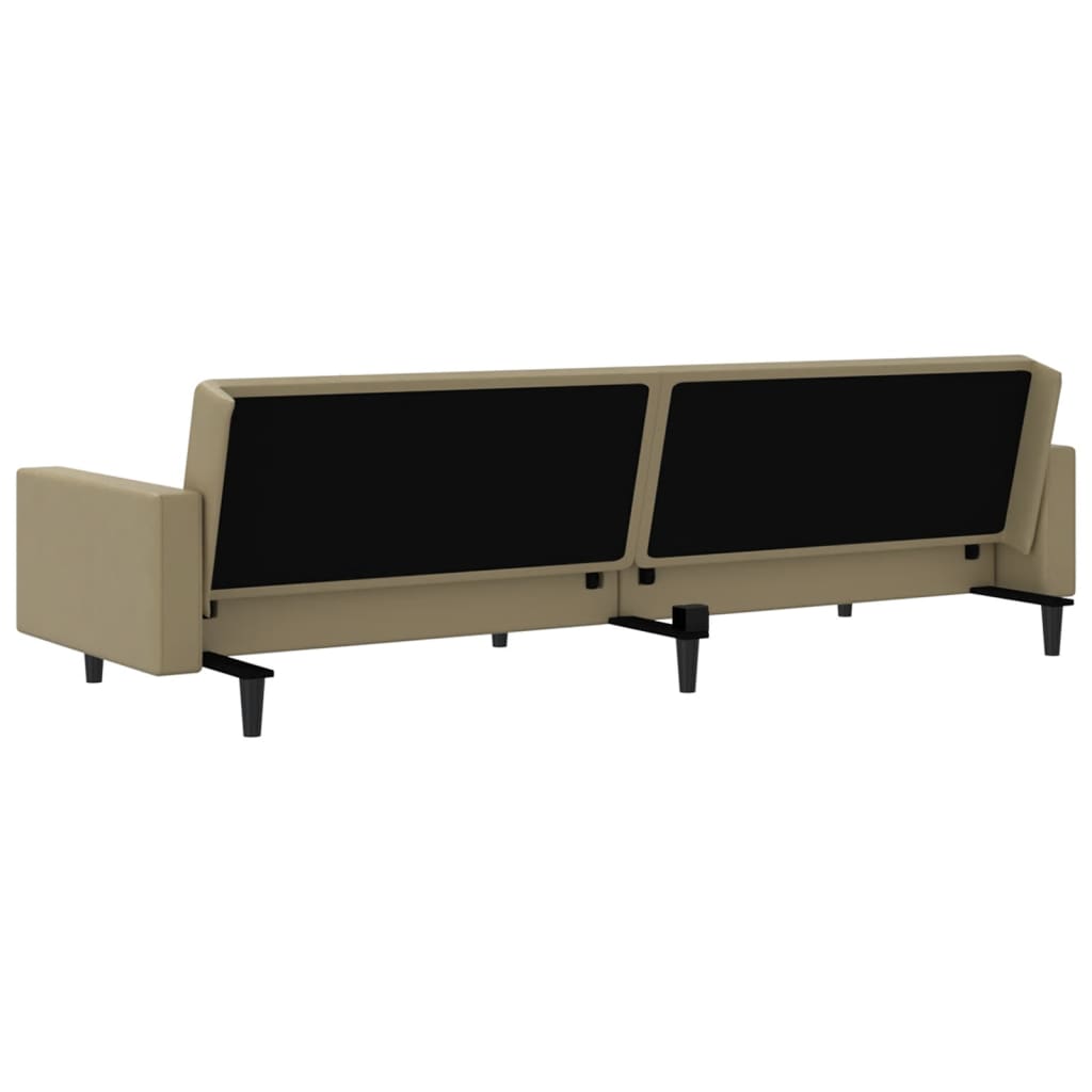 Divano Letto a 2 Posti Cappuccino in Similpelle 375954