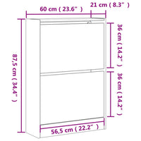 Scarpiera Bianca 60x21x87,5 cm in Legno Multistrato 839889