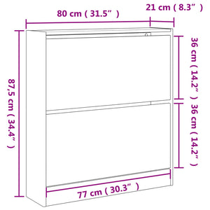 Scarpiera Bianca 80x21x87,5 cm in Legno Multistrato 839917