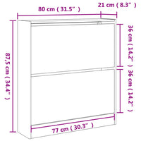 Scarpiera Rovere Fumo 80x21x87,5 cm in Legno Multistrato 839921