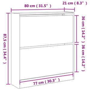 Scarpiera Rovere Fumo 80x21x87,5 cm in Legno Multistrato 839921