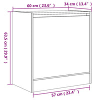 Scarpiera Grigio Cemento 60x34x63,5 cm in Legno Multistrato 839941