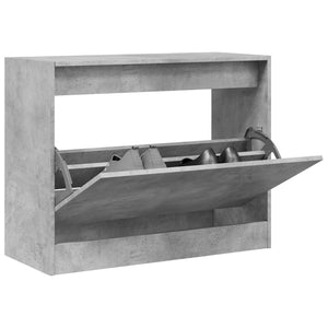 Scarpiera Grigio Cemento 80x34x63 cm in Legno Multistrato 839962