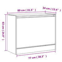 Scarpiera Rovere Fumo 80x34x63 cm in Legno Multistrato 839963