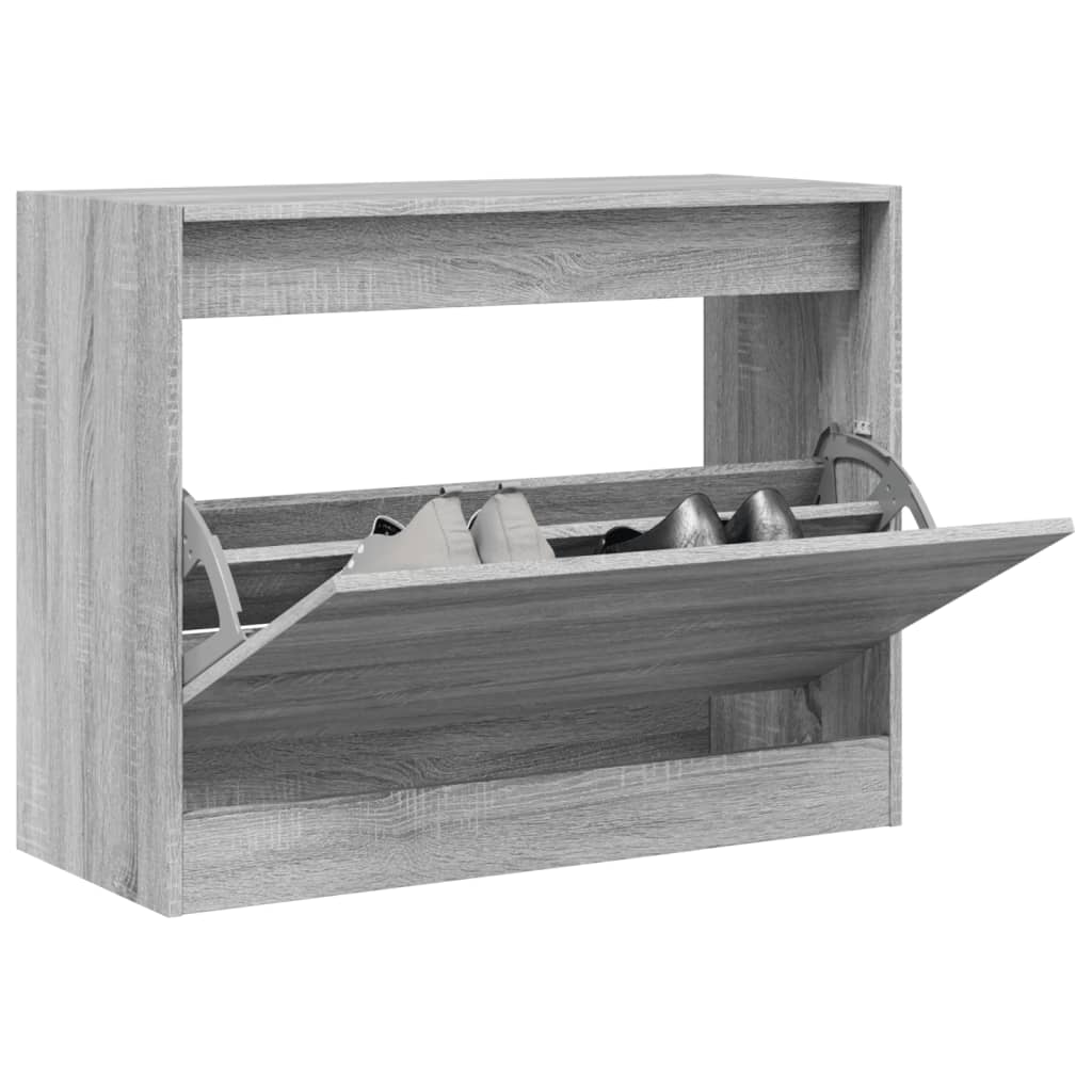 Scarpiera Grigio Sonoma 80x34x63 cm in Legno Multistrato 839964