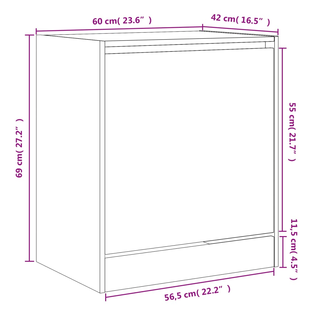 Scarpiera Bianca 60x42x69 cm in Legno Multistrato 839980