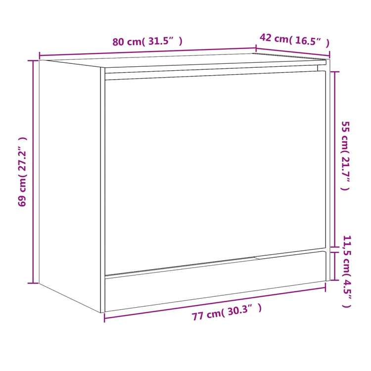 Scarpiera Bianca 80x42x69 cm in Legno Multistrato 840001