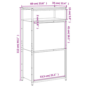 Scarpiera Nera 60x34x112 cm in Legno Multistrato 840029