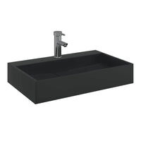 Lavandino 60x38x11 cm Blocco in Marmo/Minerale Nero Opaco 155980