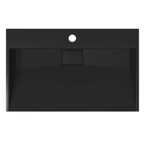 Lavandino 60x38x11 cm Blocco in Marmo/Minerale Nero Opaco 155980