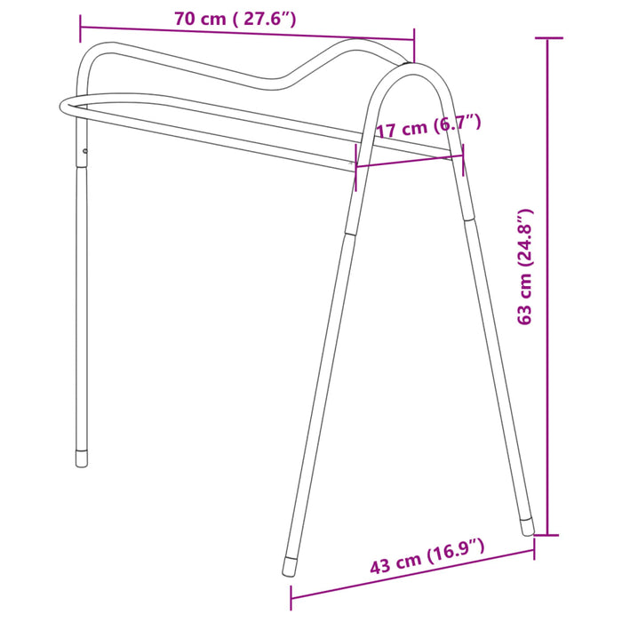 Portasella a 3 Gambe Autoportante Nero in Ferro 172443