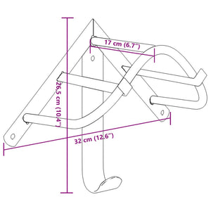 Portasella da Parete Nero in Ferro 172449