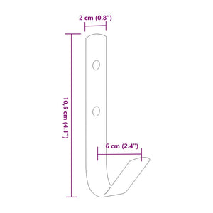 Ganci a Parete a Forma di J 12 pz Neri in Acciaio 172460