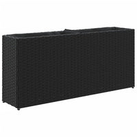 Fioriera da Giardino con 2 Vasi Nera 90x20x40 cm in Polyrattan 366407