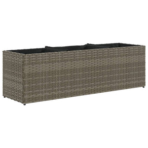 Fioriera da Giardino con 3 Vasi Grigia 105x30x32 cm Polyrattan 366418