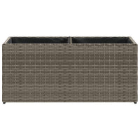 Fioriera da Giardino con 2 Vasi Grigia 72x30x32 cm Polyrattan 366424