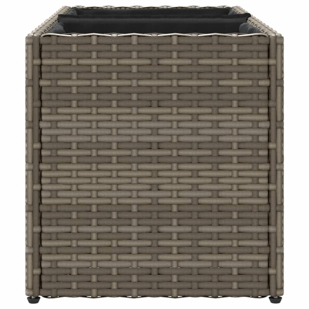 Fioriera da Giardino con 2 Vasi Grigia 72x30x32 cm Polyrattan 366424