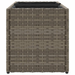 Fioriera da Giardino con 2 Vasi Grigia 72x30x32 cm Polyrattan 366424