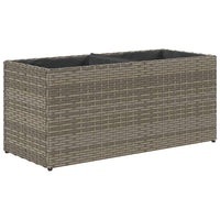 Fioriera da Giardino con 2 Vasi Grigia 72x30x32 cm Polyrattan 366424