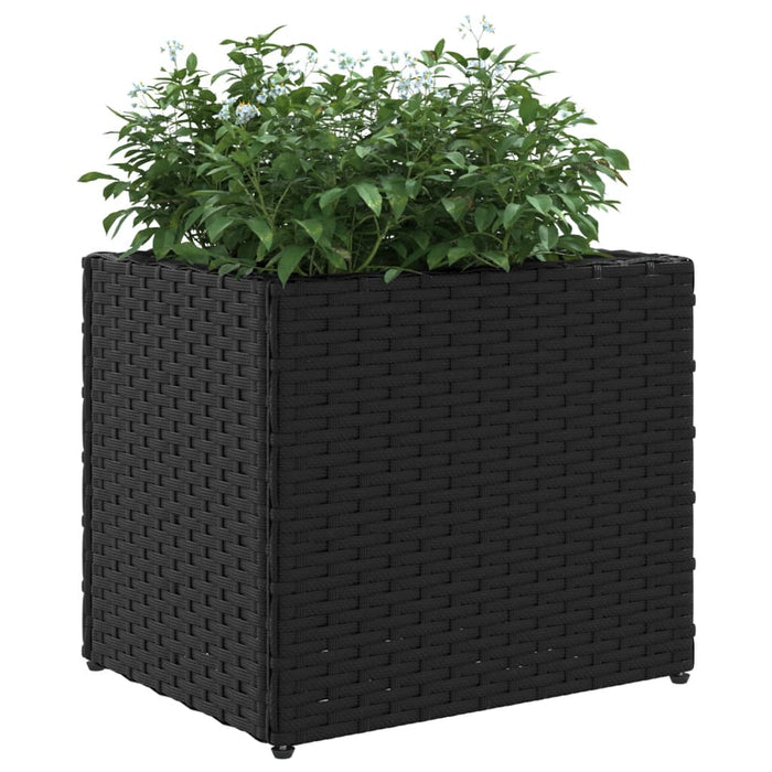 Fioriera da Giardino Nera 36x30x32 cm in Polyrattan 366425