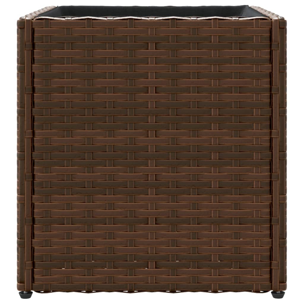 Fioriera da Giardino Marrone 36x30x32 cm in Polyrattan 366426