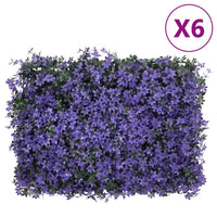 Recinzione Foglie Artificiali 6 pz Viola 40x60 cm 366642