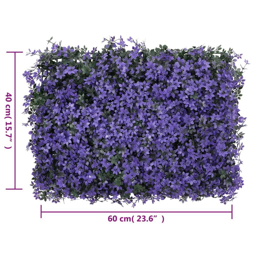 Recinzione Foglie Artificiali 6 pz Viola 40x60 cm 366642