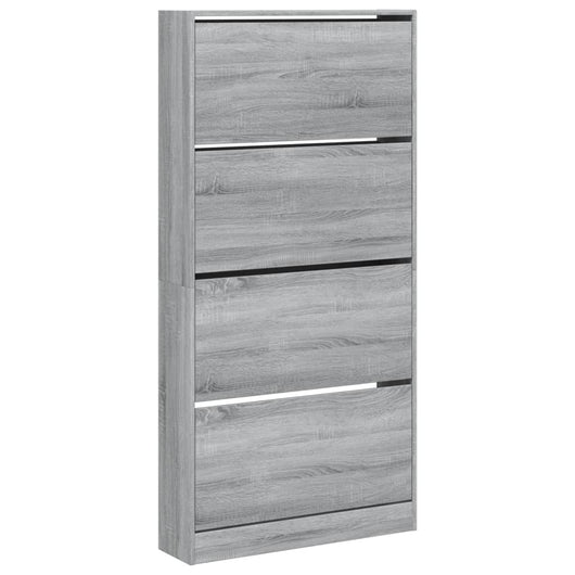 Scarpiera 4 Cassetti Ribaltabili Grigio Sonoma 80x21x163,5 cm 3214369