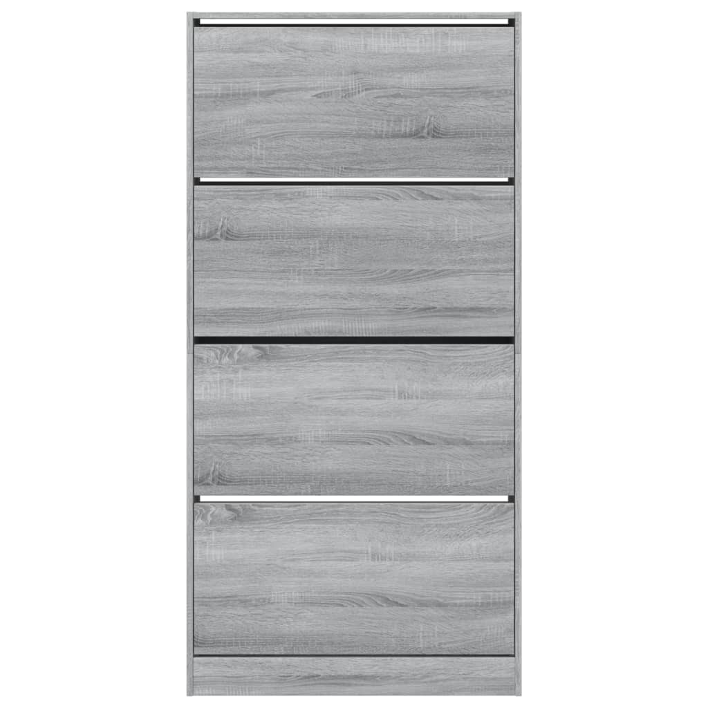 Scarpiera 4 Cassetti Ribaltabili Grigio Sonoma 80x21x163,5 cm 3214369