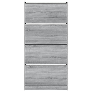 Scarpiera 4 Cassetti Ribaltabili Grigio Sonoma 80x21x163,5 cm 3214369