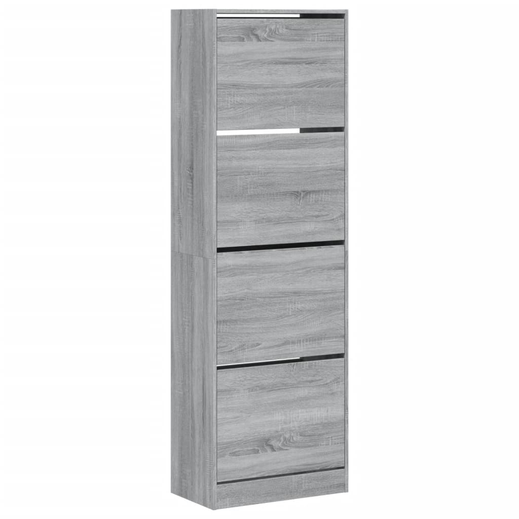 Scarpiera 4 Cassetti Ribaltabili Grigio Sonoma 60x34x187,5 cm 3214376