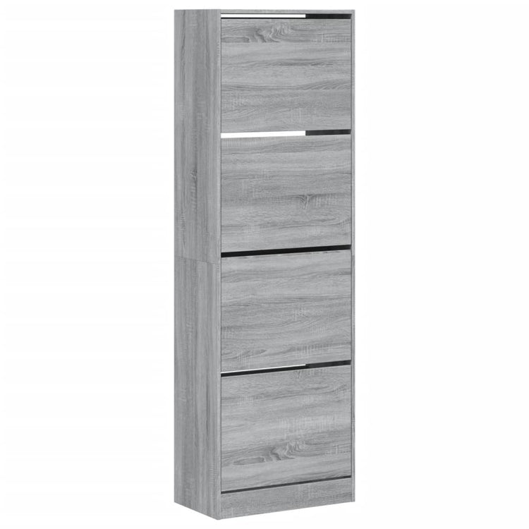 Scarpiera 4 Cassetti Ribaltabili Grigio Sonoma 60x34x187,5 cm 3214376