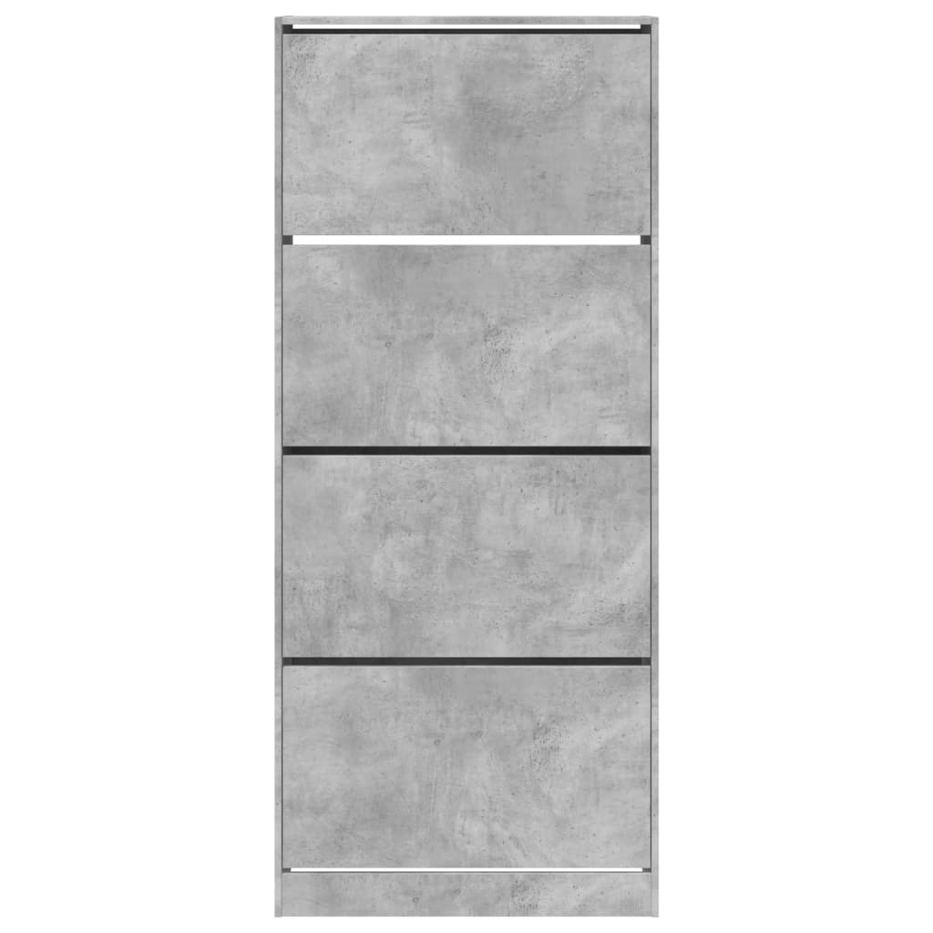 Scarpiera 4 Cassetti Ribaltabili Grigio Cemento 80x34x187,5 cm 3214381