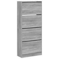 Scarpiera 4 Cassetti Ribaltabili Grigio Sonoma 80x34x187,5 cm 3214383