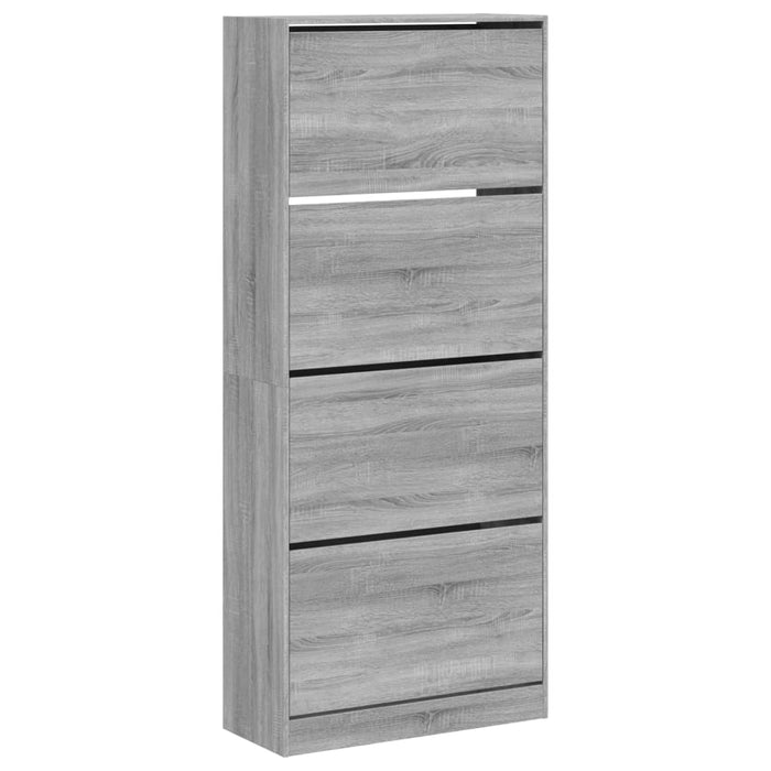 Scarpiera 4 Cassetti Ribaltabili Grigio Sonoma 80x34x187,5 cm 3214383