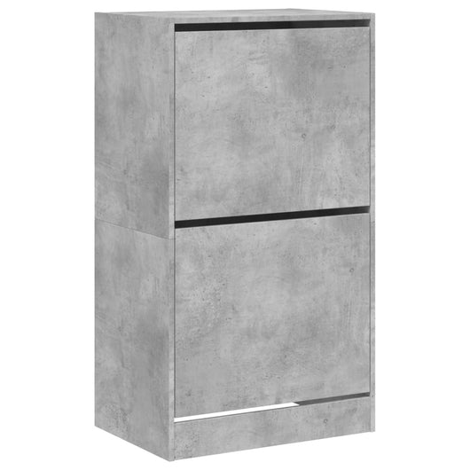 Scarpiera 2 Cassetti Ribaltabili Grigio Cemento 60x42x108 cm 3214388