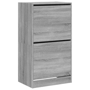 Scarpiera 2 Cassetti Ribaltabili Grigio Sonoma 60x42x108 cm 3214390