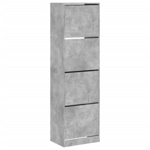 Scarpiera 4 Cassetti Ribaltabili Grigio Cemento 60x42x204 cm 3214395