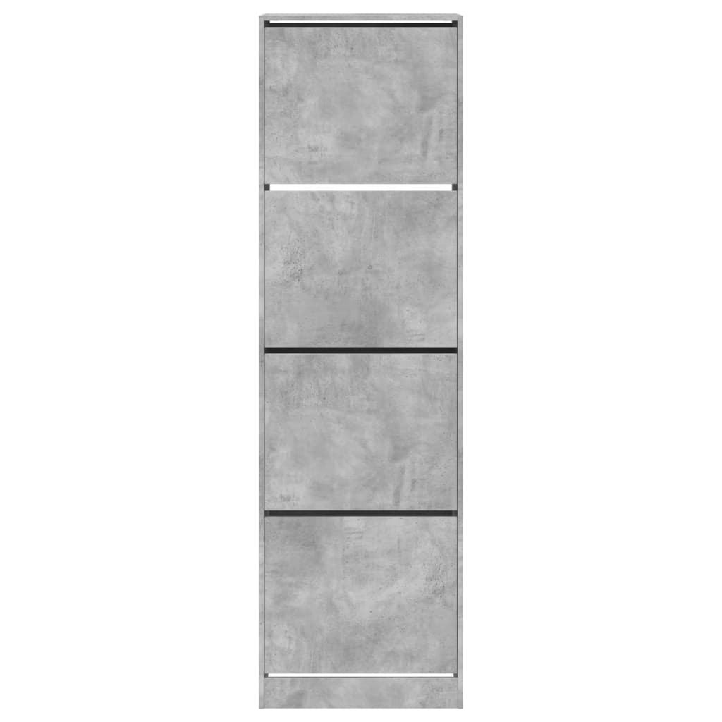 Scarpiera 4 Cassetti Ribaltabili Grigio Cemento 60x42x204 cm 3214395