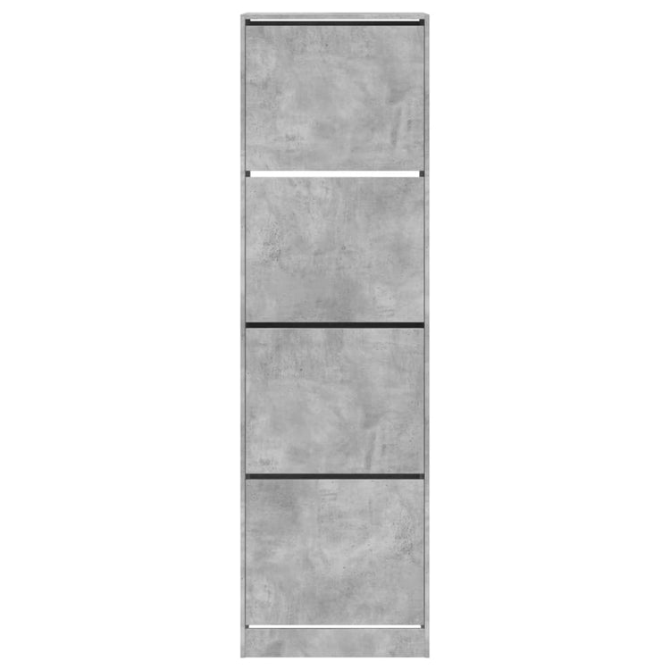 Scarpiera 4 Cassetti Ribaltabili Grigio Cemento 60x42x204 cm 3214395