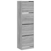 Scarpiera 4 Cassetti Ribaltabili Grigio Sonoma 60x42x204 cm 3214397