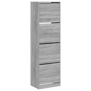 Scarpiera 4 Cassetti Ribaltabili Grigio Sonoma 60x42x204 cm 3214397