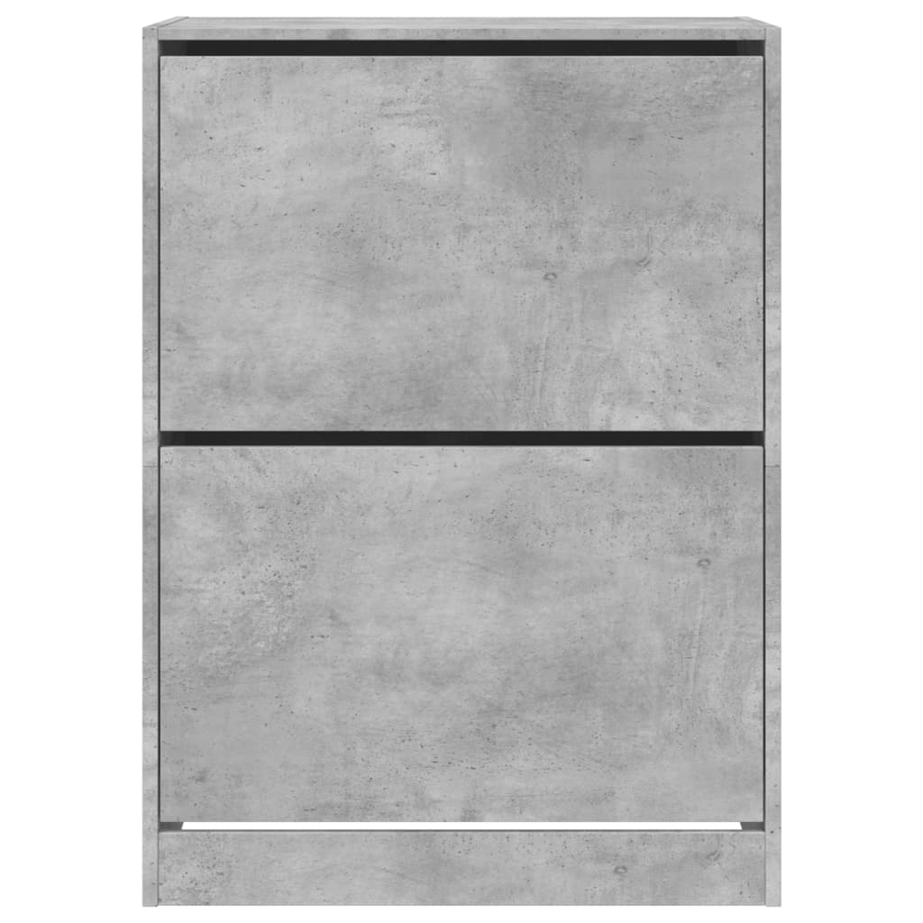 Scarpiera 2 Cassetti Ribaltabili Grigio Cemento 80x42x108 cm 3214402