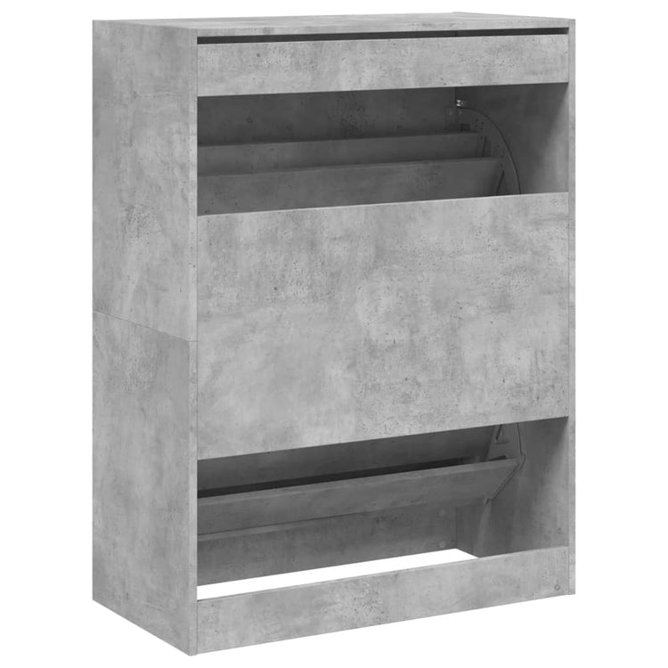 Scarpiera 2 Cassetti Ribaltabili Grigio Cemento 80x42x108 cm 3214402