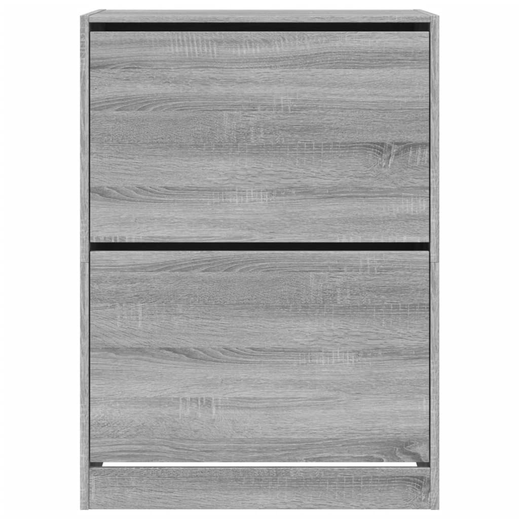 Scarpiera 2 Cassetti Ribaltabili Grigio Sonoma 80x42x108 cm 3214404