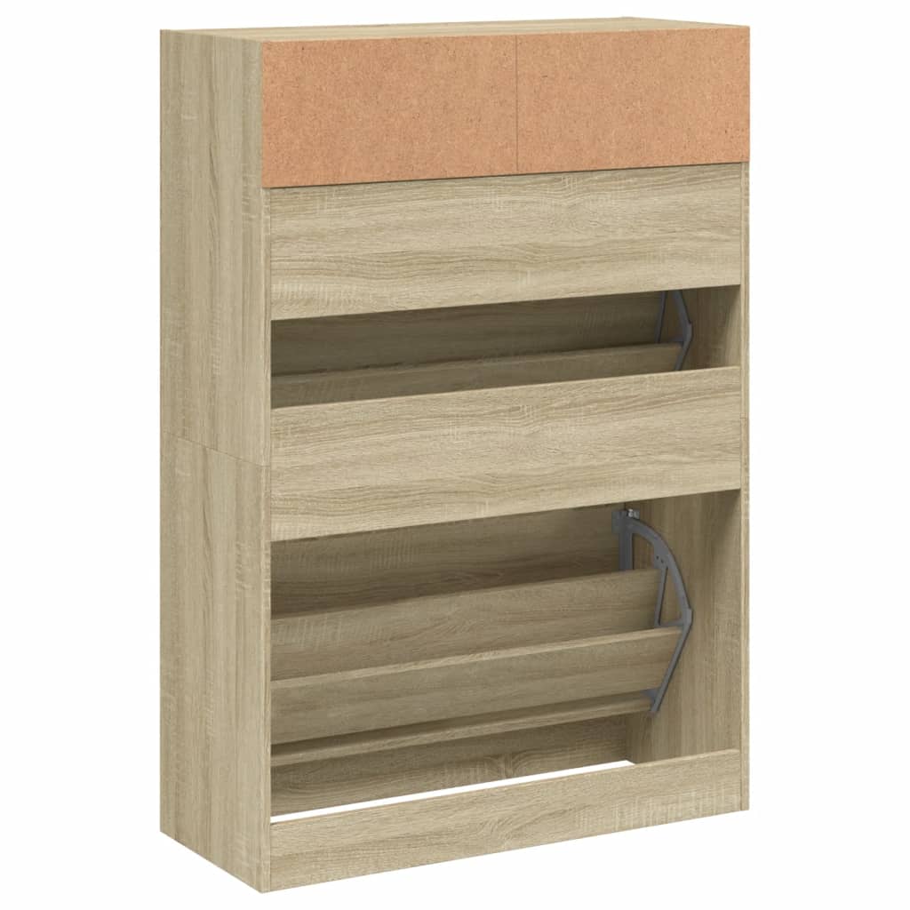 Scarpiera 2 Cassetti Ribaltabili Rovere Sonoma 80x34x116 cm 3214408