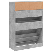 Scarpiera 2 Cassetti Ribaltabili Grigio Cemento 80x34x116 cm 3214409