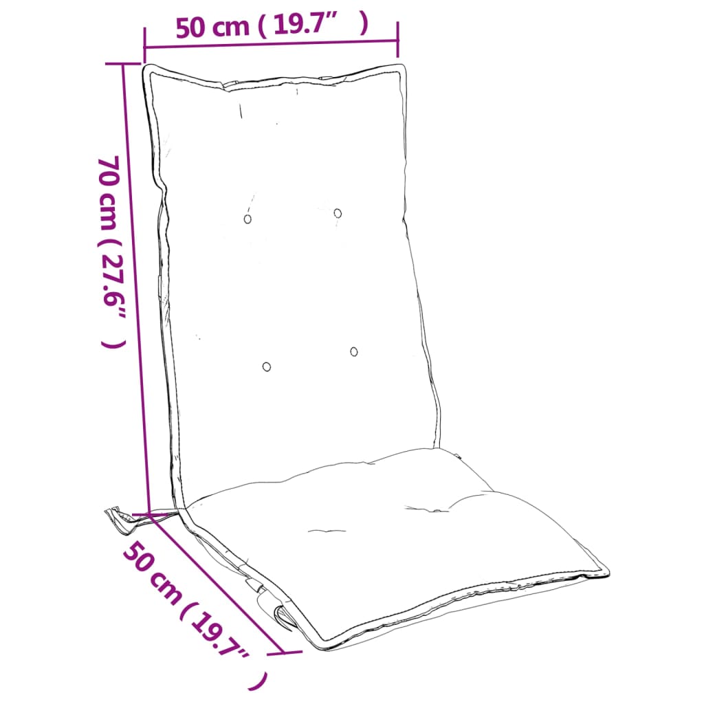 Cuscini per Sedia Schienale Alto 4 pz Antracite Tessuto Oxford 377603