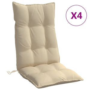 Cuscini per Sedia con Schienale Alto 4 pz Beige Tessuto Oxfordcod mxl 114663