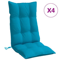 Cuscini Sedia con Schienale Alto 4 pz Blu Chiaro Tessuto Oxford 377615